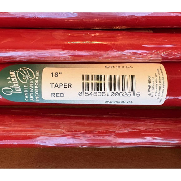 Box of 12 Patrician Red Classic 18" Hand Dipped Dripless Taper Dinner Candles - Picture 5 of 5